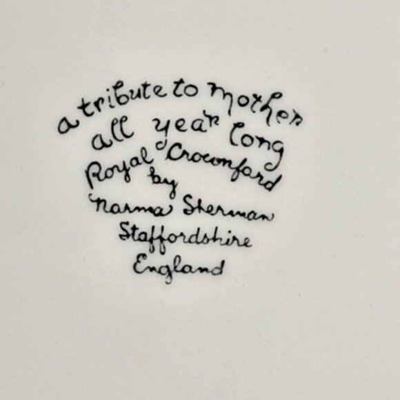 Royal Croconford Plate 1977 A Tribute to Mother All Year Long England Vintage - Picture 5 of 11